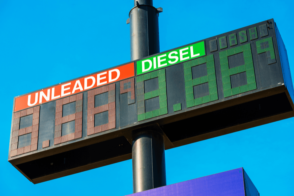 Diesel and gas sign